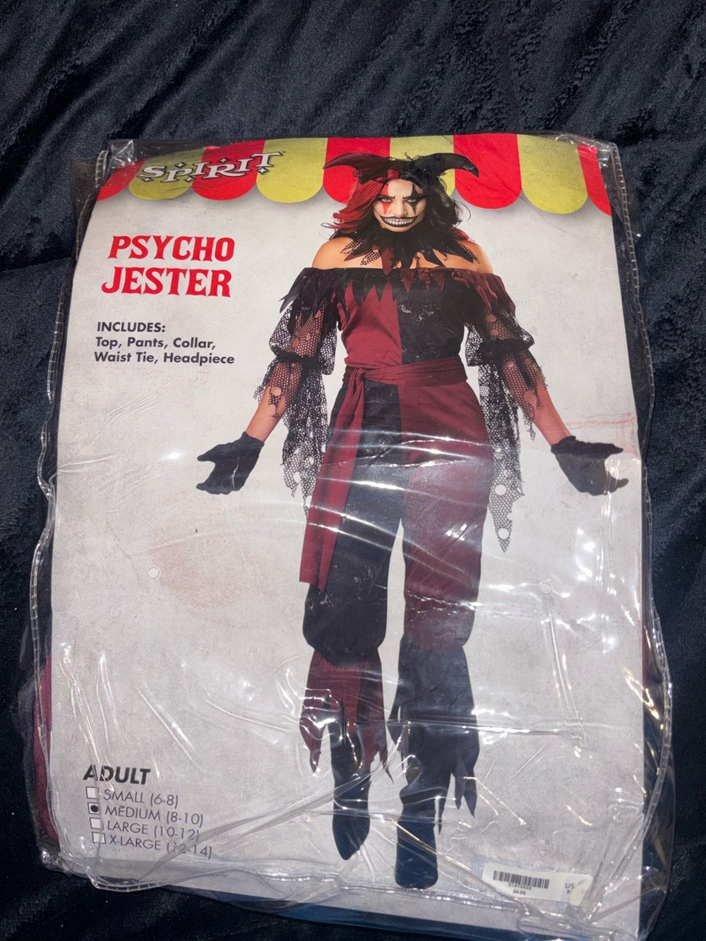 Spirit Psycho Jester Costume - Red and Black